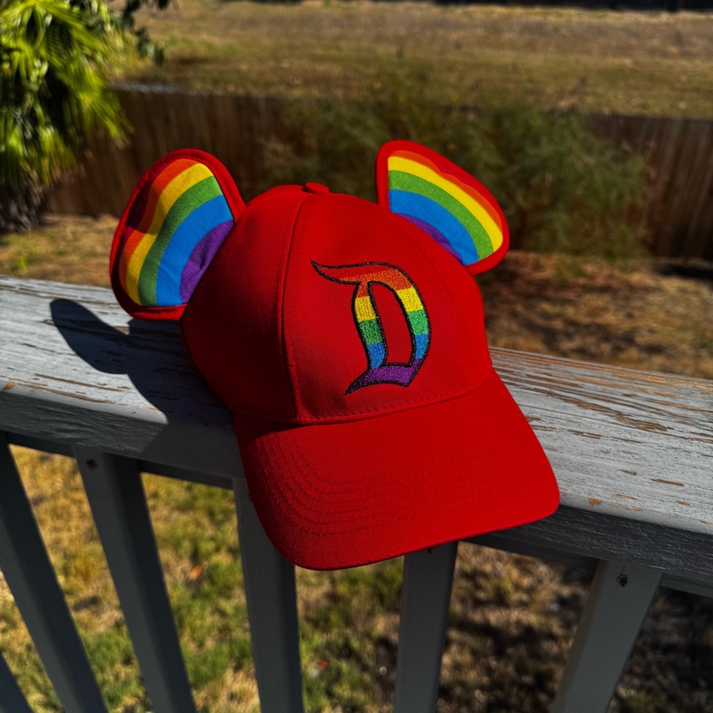 Disney Pride Mickey Mouse Red Rainbow Adjustable hat - Brand New!